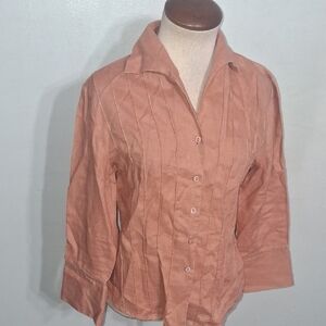 Tracy M/ Terracotta Button-Down Shirt- W Sz Small